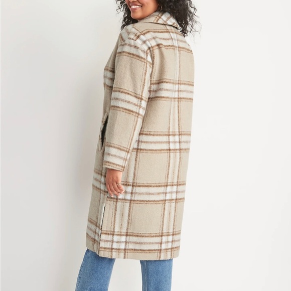 Plaid Tan Jacket Coat - Picture 5 of 9